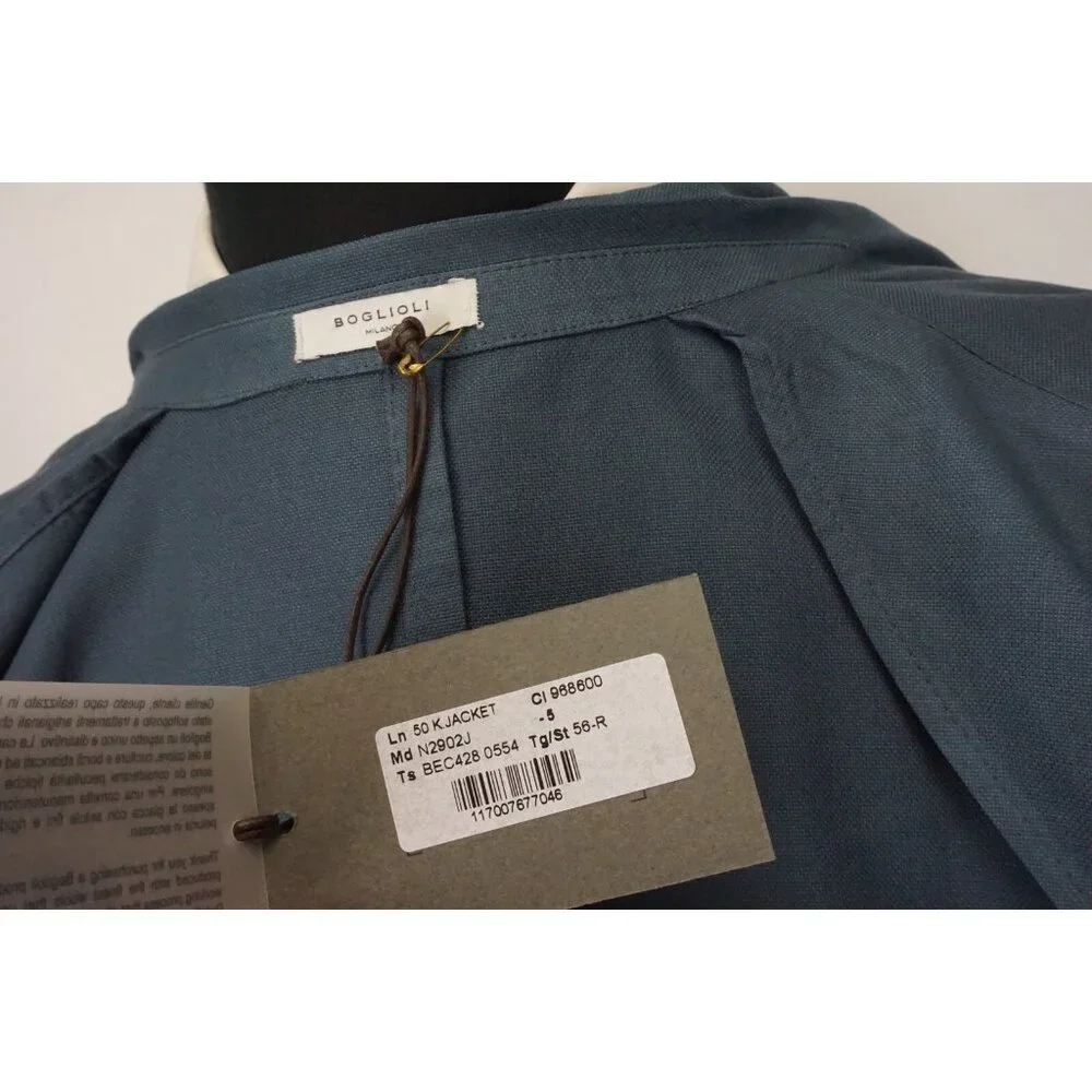 Boglioli K Jacket Teal Lightweight Wool Unstructured Sport Coat Jacket Sz 46 NEW - Picture 7 of 10